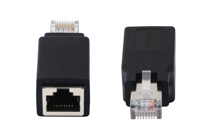 CERRXIAN RJ45 Ethernet LAN Male to Female Cat5 / Cat5e / Cat6 Crossover Adapter(2-Pack),Black (Straight) - Image 2